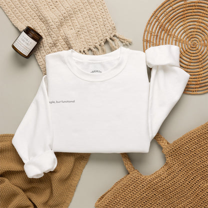 fragile, but functional - crewneck sweater with hermit crab