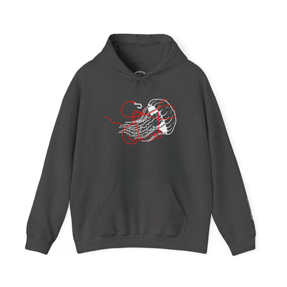 soft things snag easily - jellyfish and fishing line graphic hoodie