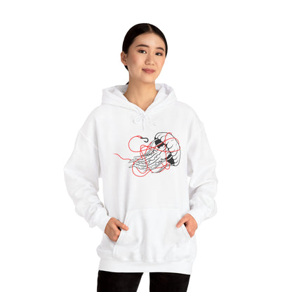 soft things snag easily - jellyfish and fishing line graphic hoodie