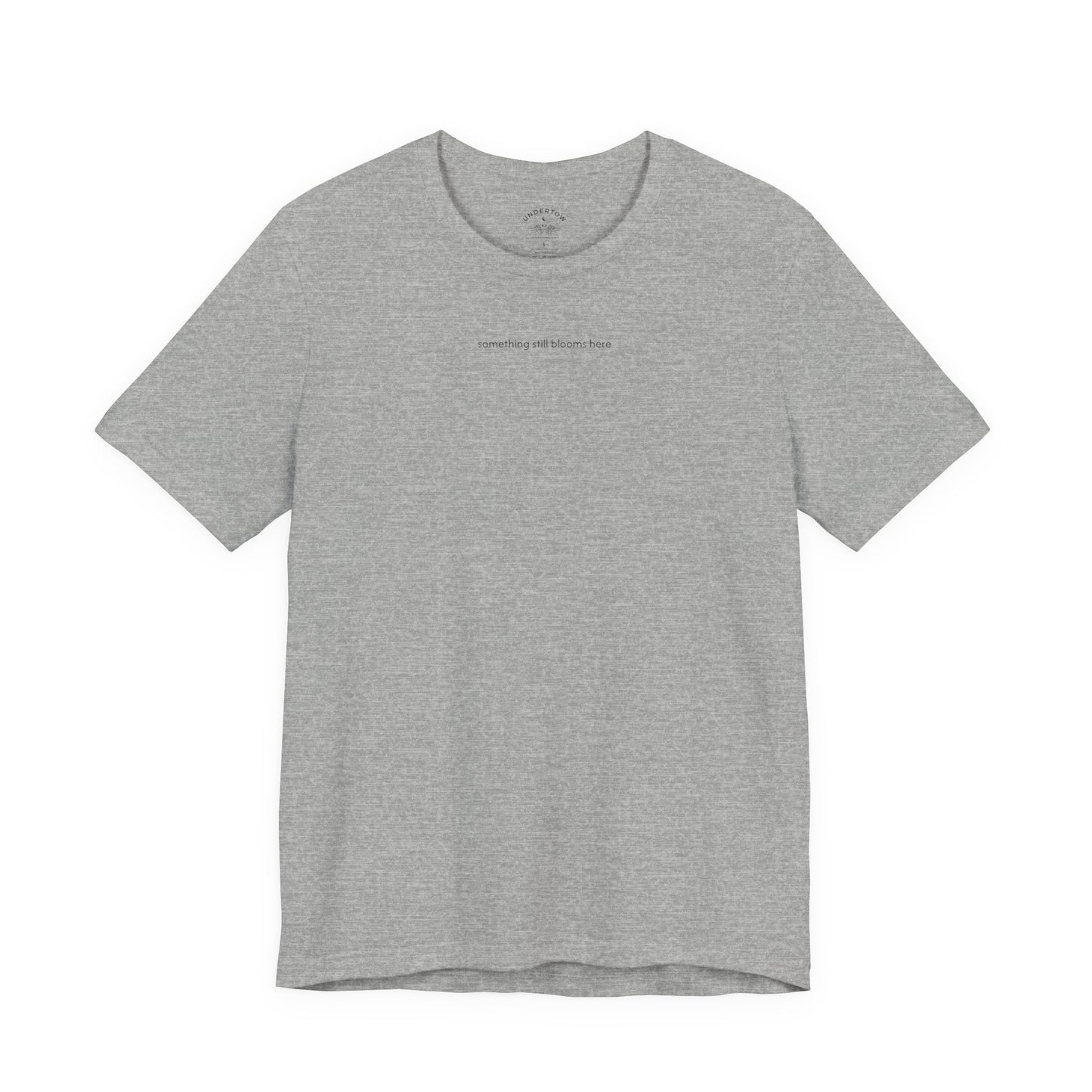 something still blooms here - whale skeleton and coral graphic t-shirt