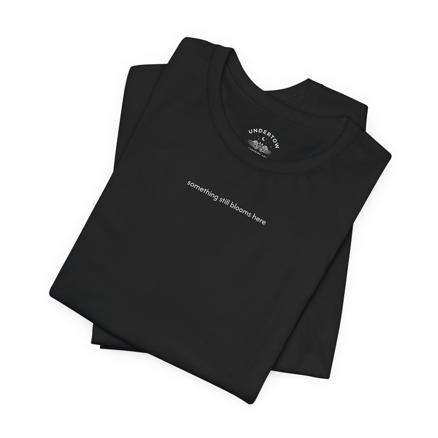 something still blooms here - whale skeleton and coral graphic t-shirt