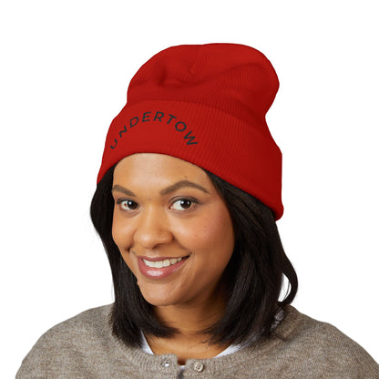 Undertow embroidered cuffed beanie (dark) - Unisex knit beanie