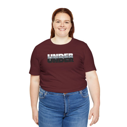 'UNDER' embroidered slogan tee - unisex vintage-style soft tshirt