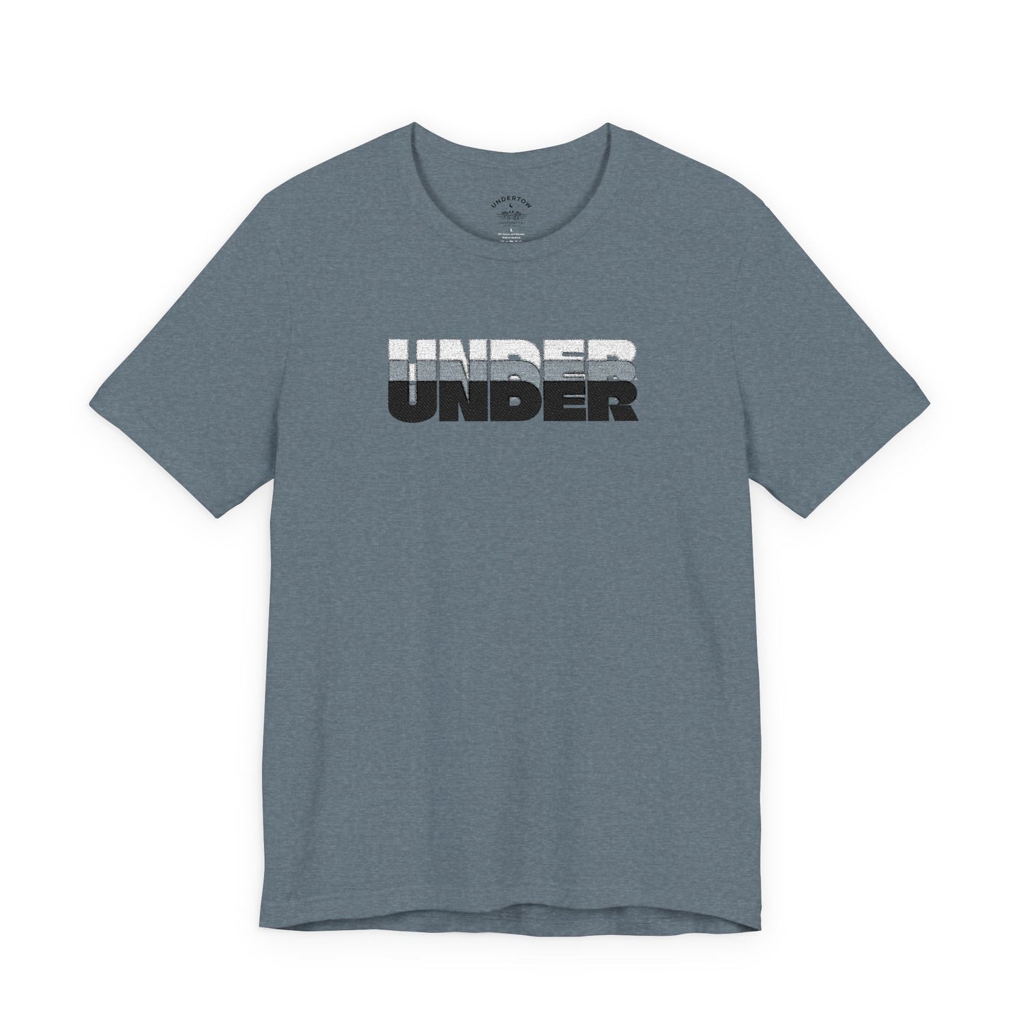 'UNDER' embroidered slogan tee - unisex vintage-style soft tshirt