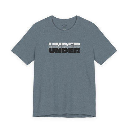 'UNDER' embroidered slogan tee - unisex vintage-style soft tshirt