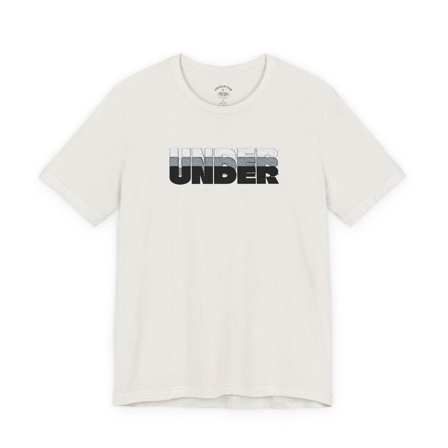 'UNDER' embroidered slogan tee - unisex vintage-style soft tshirt