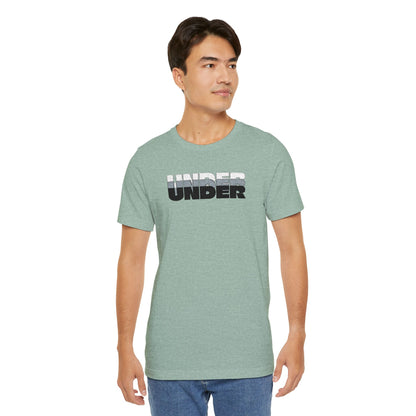 'UNDER' embroidered slogan tee - unisex vintage-style soft tshirt
