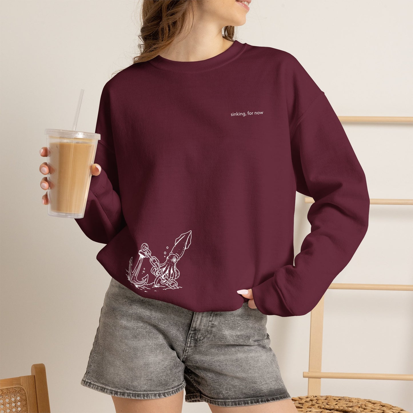 sinking, for now - Crewneck Sweater