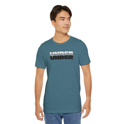 'UNDER' embroidered slogan tee - unisex vintage-style soft tshirt