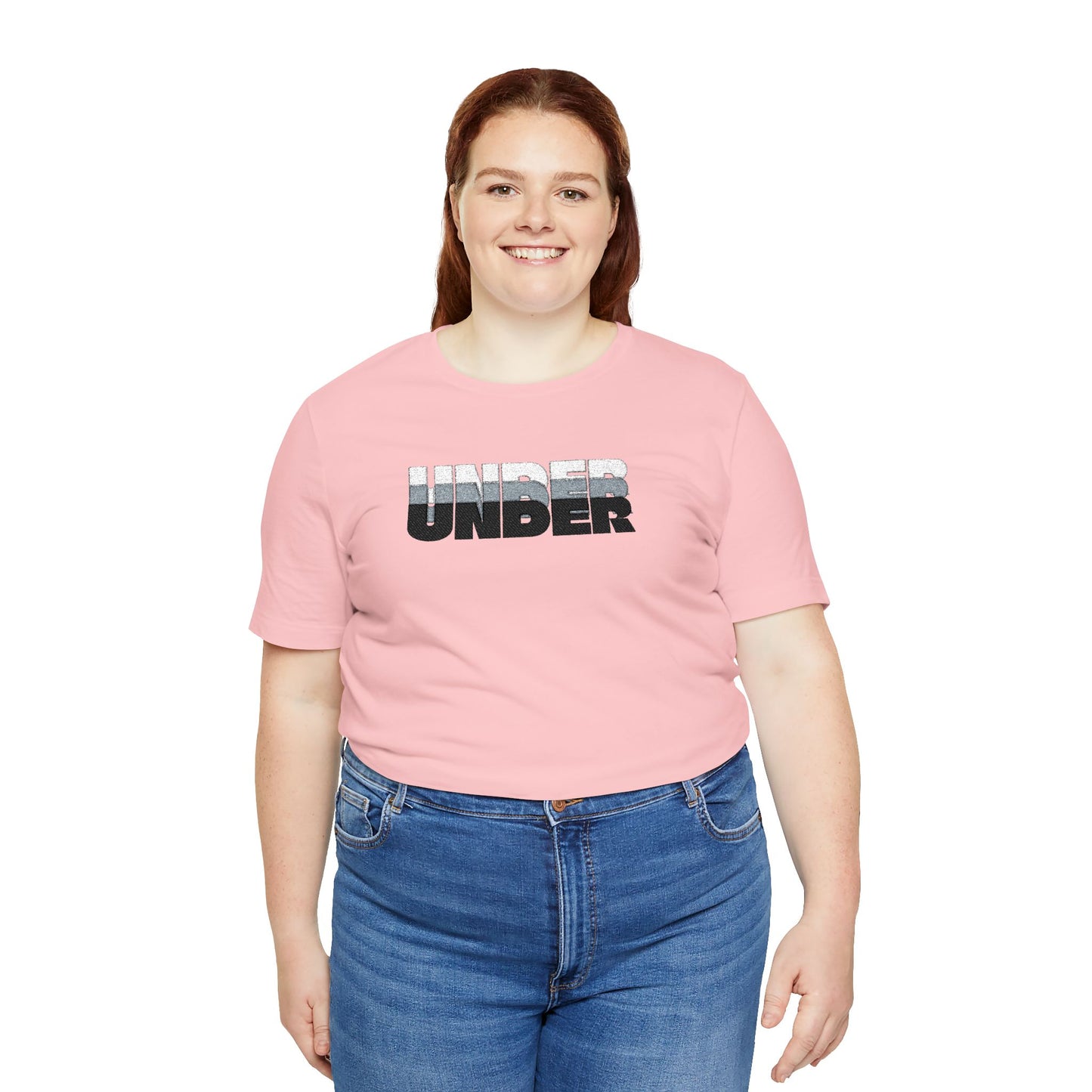 'UNDER' embroidered slogan tee - unisex vintage-style soft tshirt