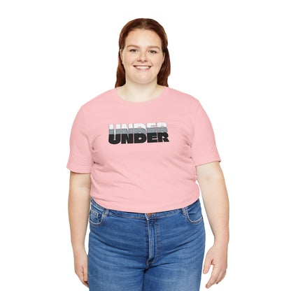 'UNDER' embroidered slogan tee - unisex vintage-style soft tshirt