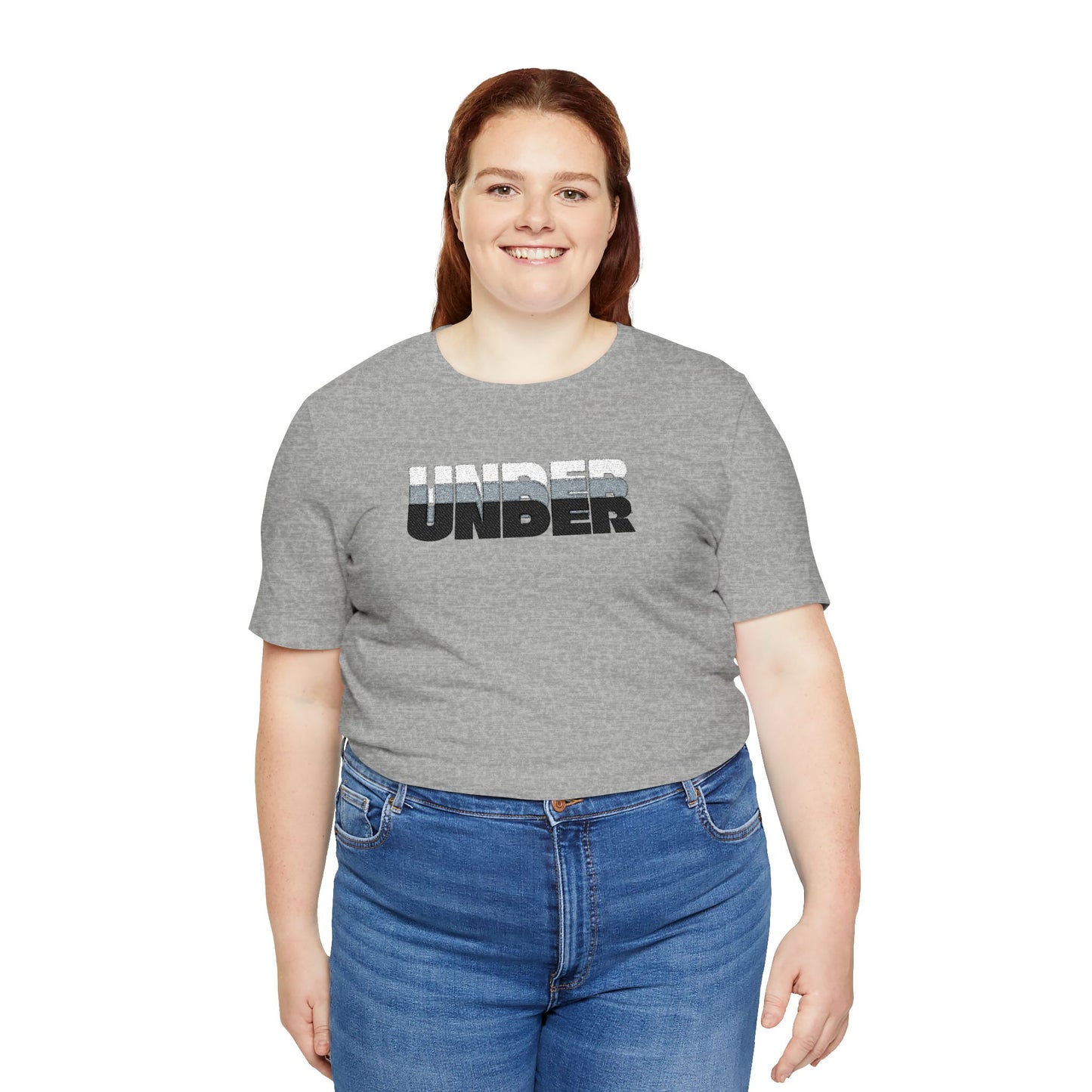 'UNDER' embroidered slogan tee - unisex vintage-style soft tshirt