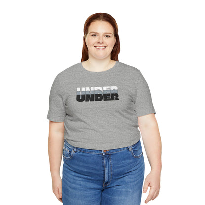 'UNDER' embroidered slogan tee - unisex vintage-style soft tshirt