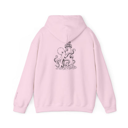 looking for light - octopus and lighthouse graphic hoodie