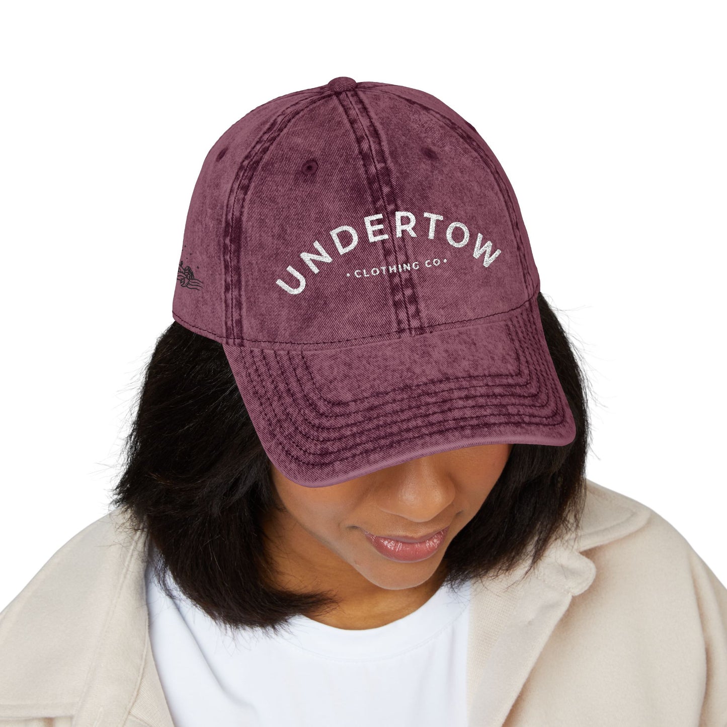 vintage embroidered Undertow logo cap - unisex denim dad hat