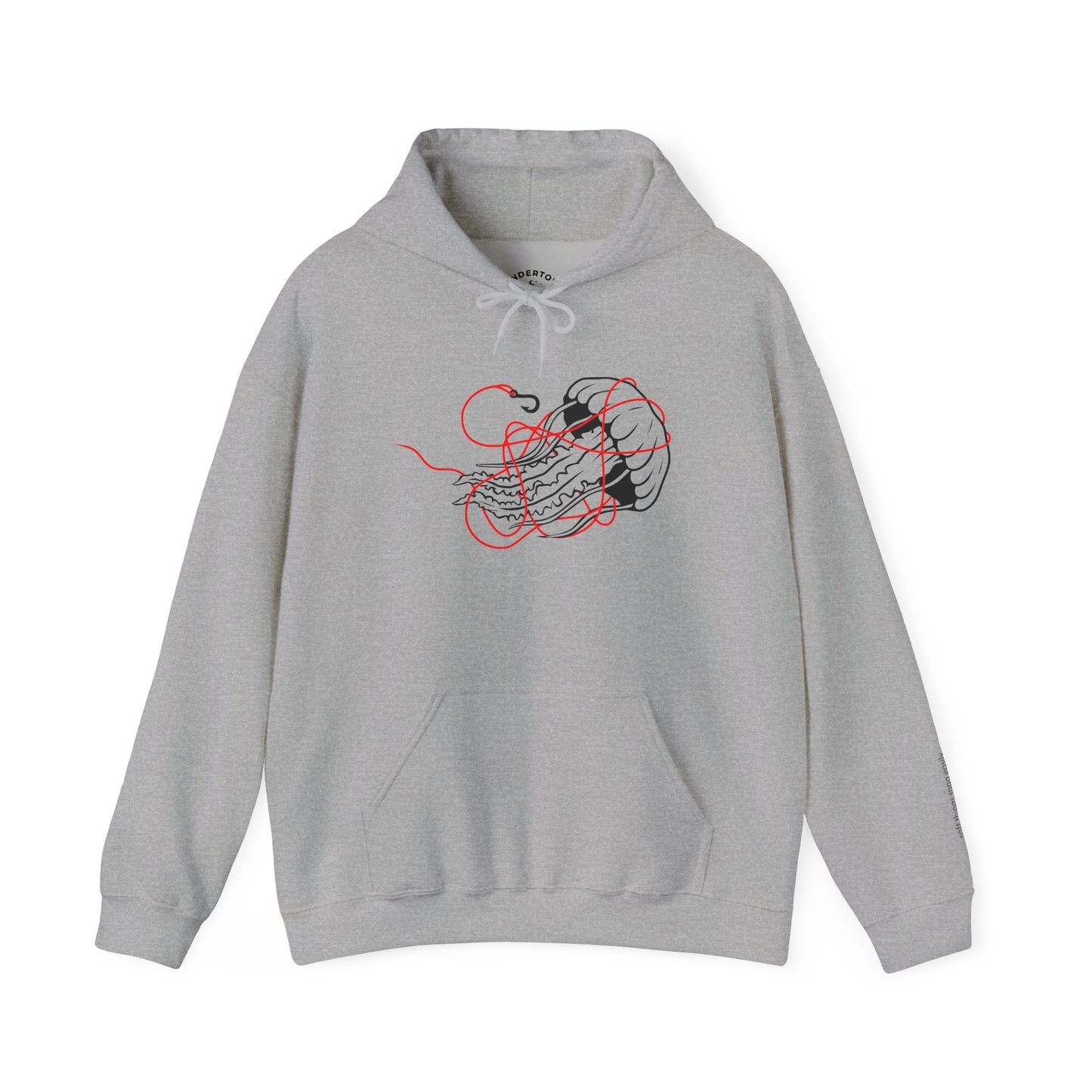 soft things snag easily - jellyfish and fishing line graphic hoodie
