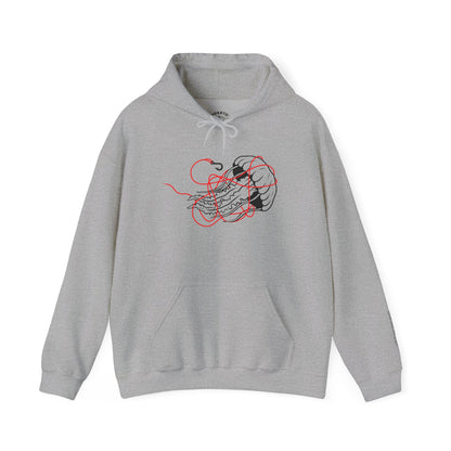 soft things snag easily - jellyfish and fishing line graphic hoodie