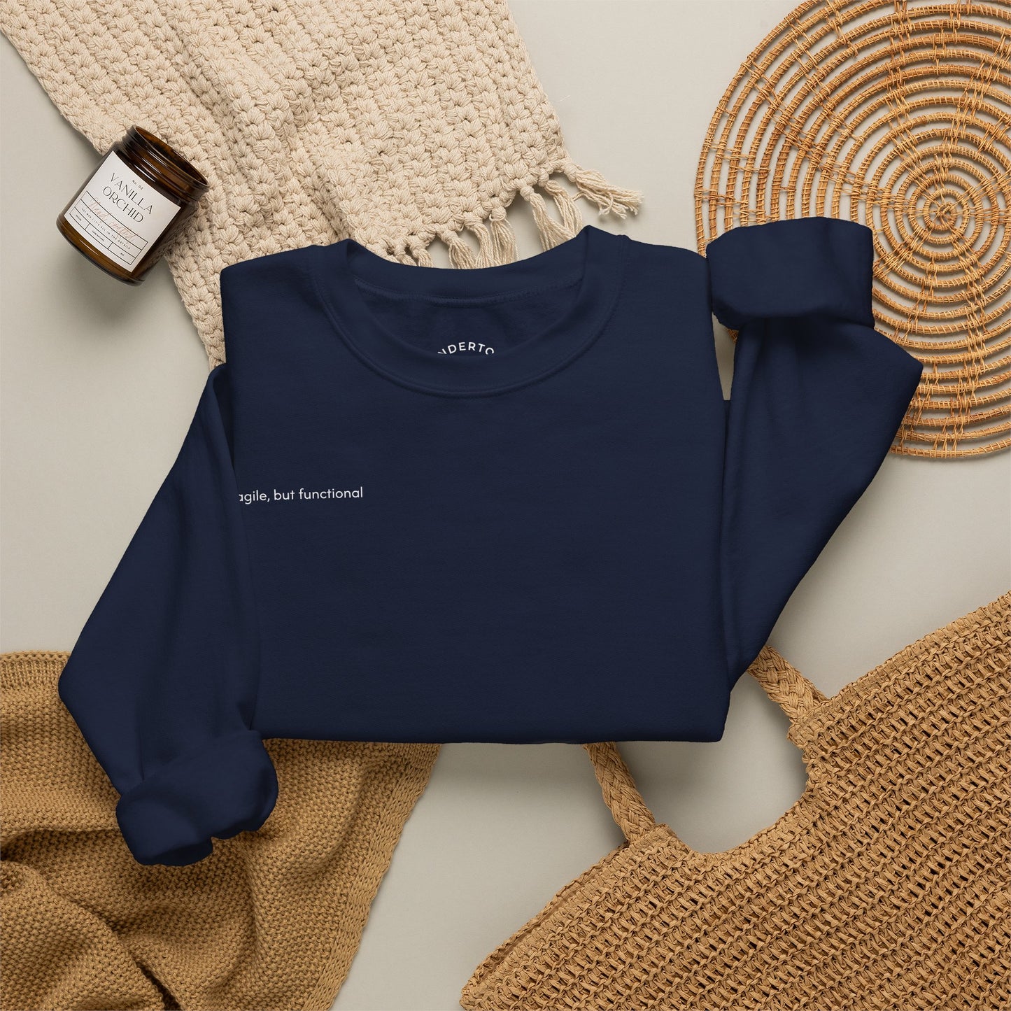 fragile, but functional - crewneck sweater with hermit crab