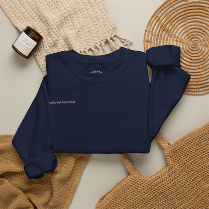 fragile, but functional - crewneck sweater with hermit crab