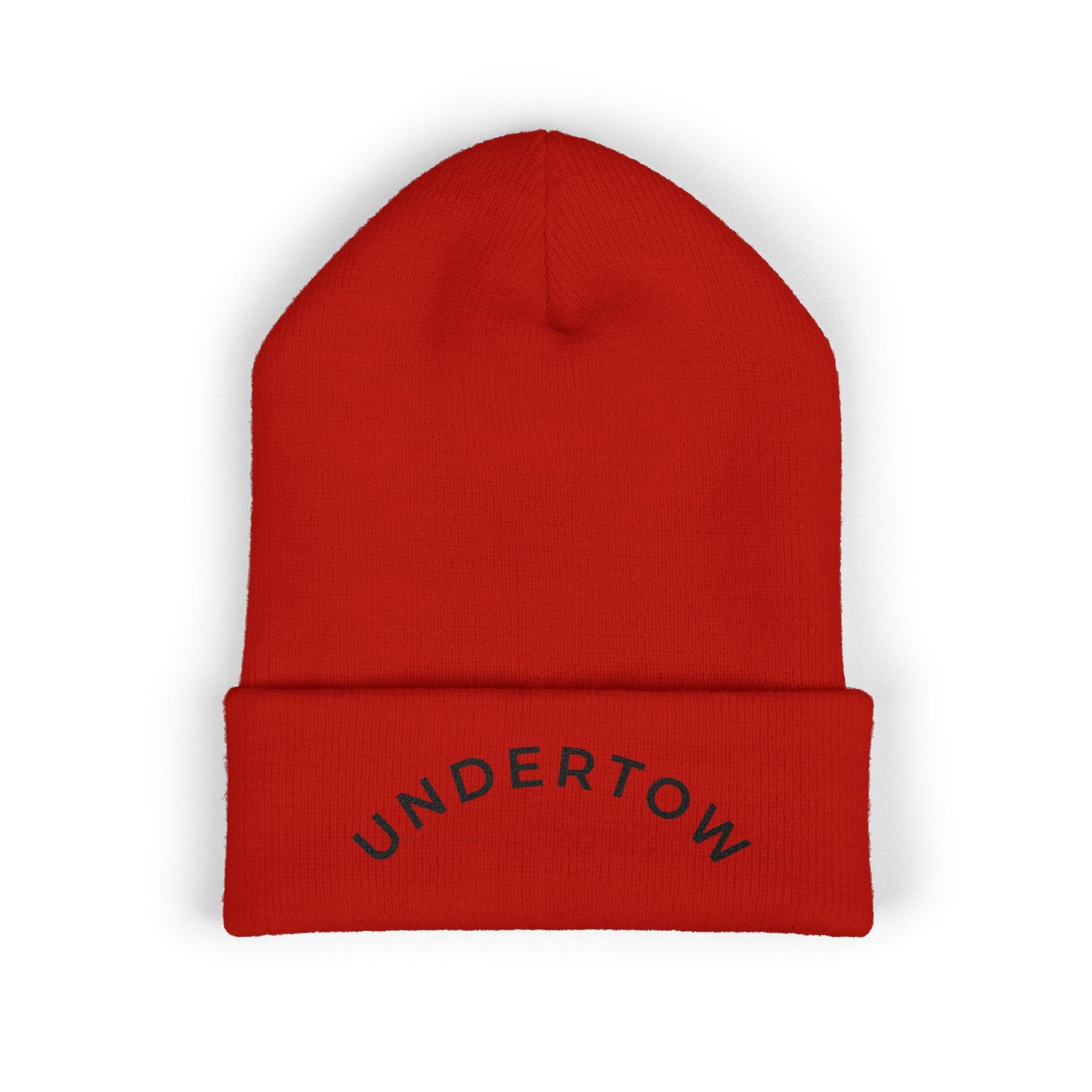 Undertow embroidered cuffed beanie (dark) - Unisex knit beanie