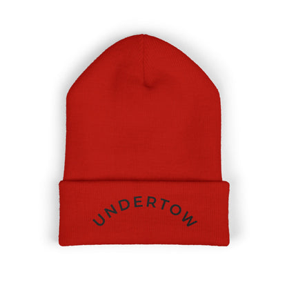 Undertow embroidered cuffed beanie (dark) - Unisex knit beanie