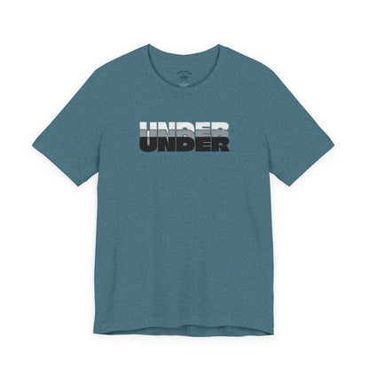 'UNDER' embroidered slogan tee - unisex vintage-style soft tshirt