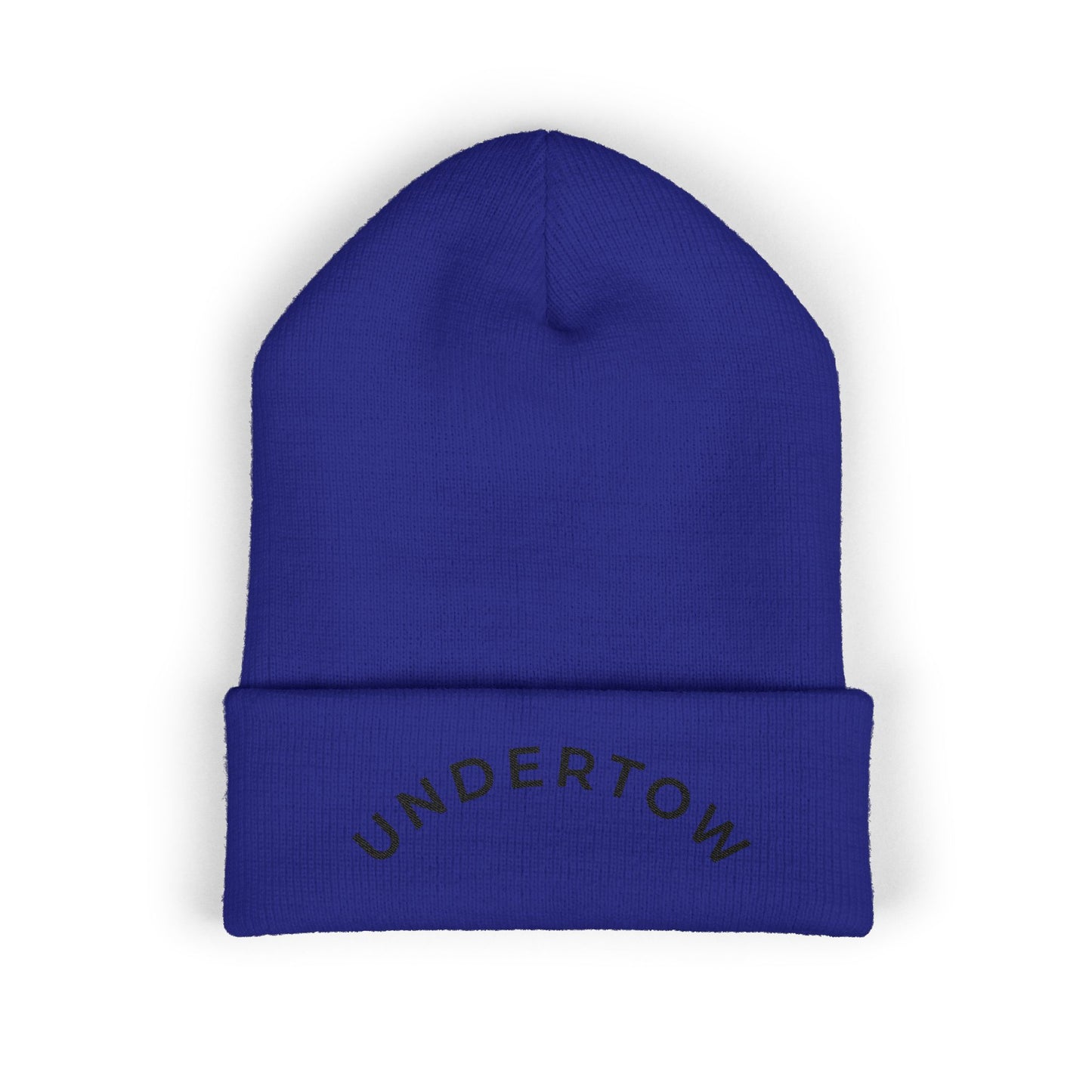 Undertow embroidered cuffed beanie (dark) - Unisex knit beanie