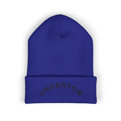 Undertow embroidered cuffed beanie (dark) - Unisex knit beanie