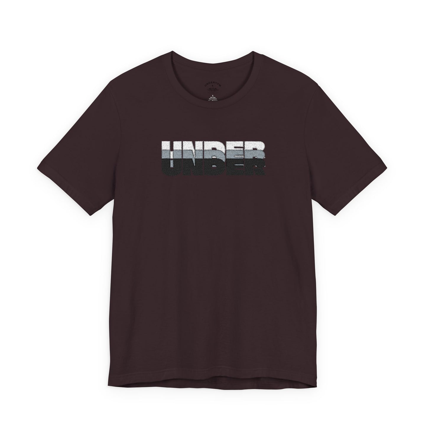 'UNDER' embroidered slogan tee - unisex vintage-style soft tshirt