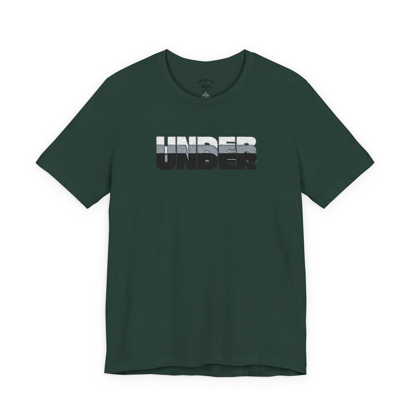 'UNDER' embroidered slogan tee - unisex vintage-style soft tshirt
