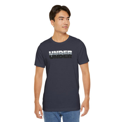 'UNDER' embroidered slogan tee - unisex vintage-style soft tshirt
