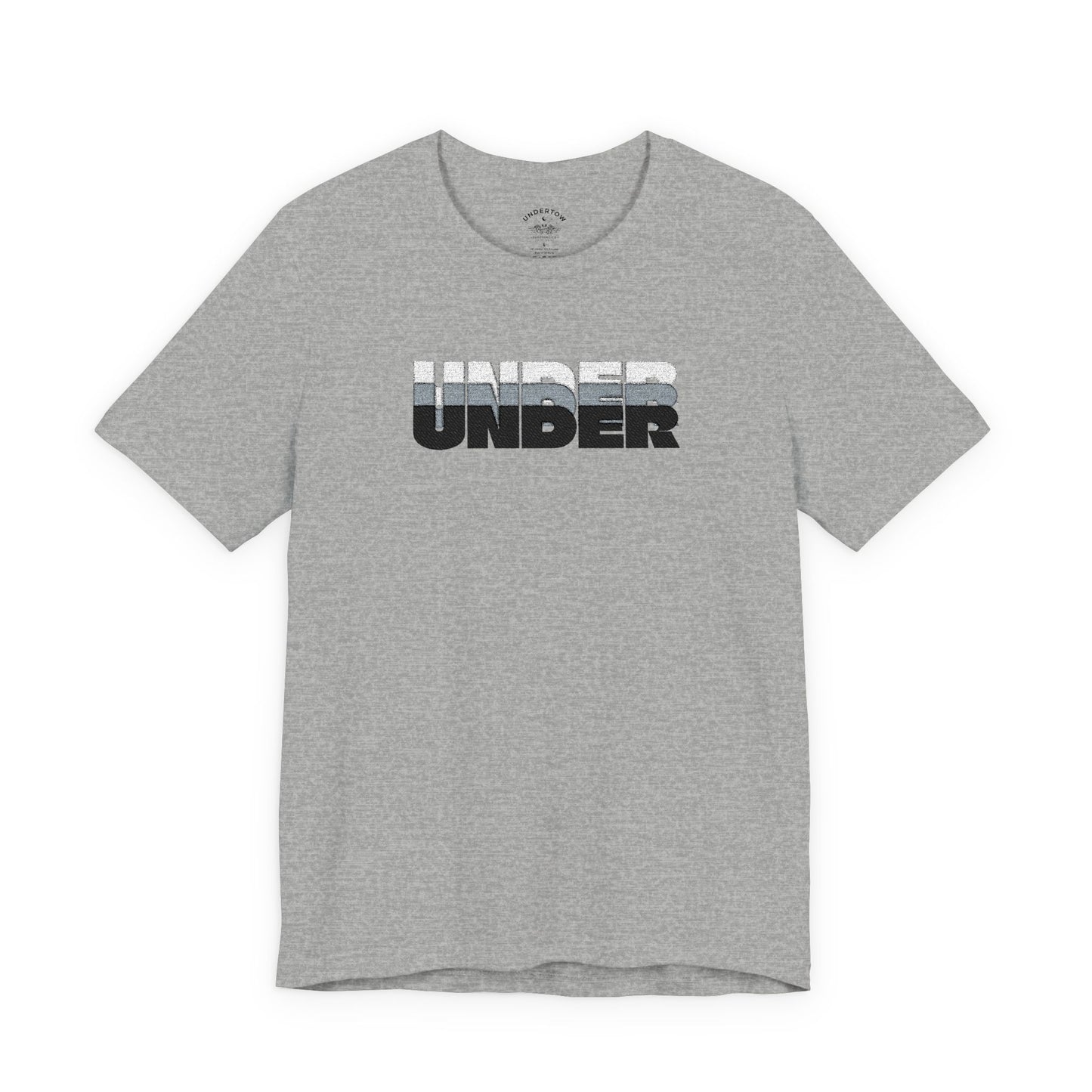 'UNDER' embroidered slogan tee - unisex vintage-style soft tshirt