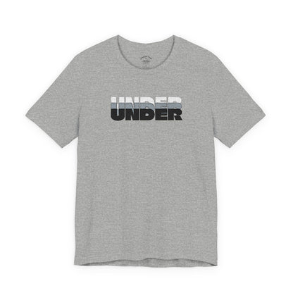 'UNDER' embroidered slogan tee - unisex vintage-style soft tshirt
