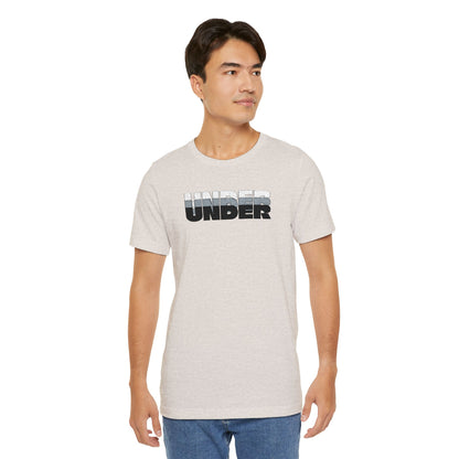 'UNDER' embroidered slogan tee - unisex vintage-style soft tshirt