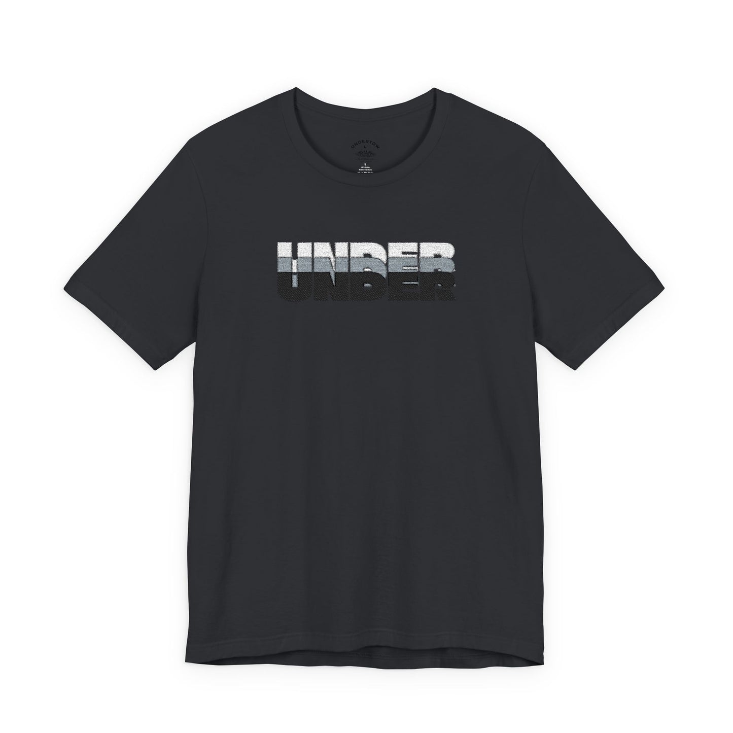 'UNDER' embroidered slogan tee - unisex vintage-style soft tshirt