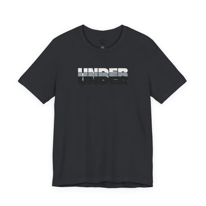 'UNDER' embroidered slogan tee - unisex vintage-style soft tshirt