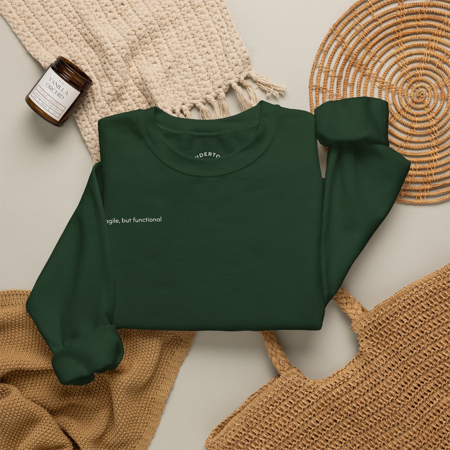 fragile, but functional - crewneck sweater with hermit crab