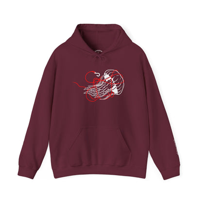 soft things snag easily - jellyfish and fishing line graphic hoodie
