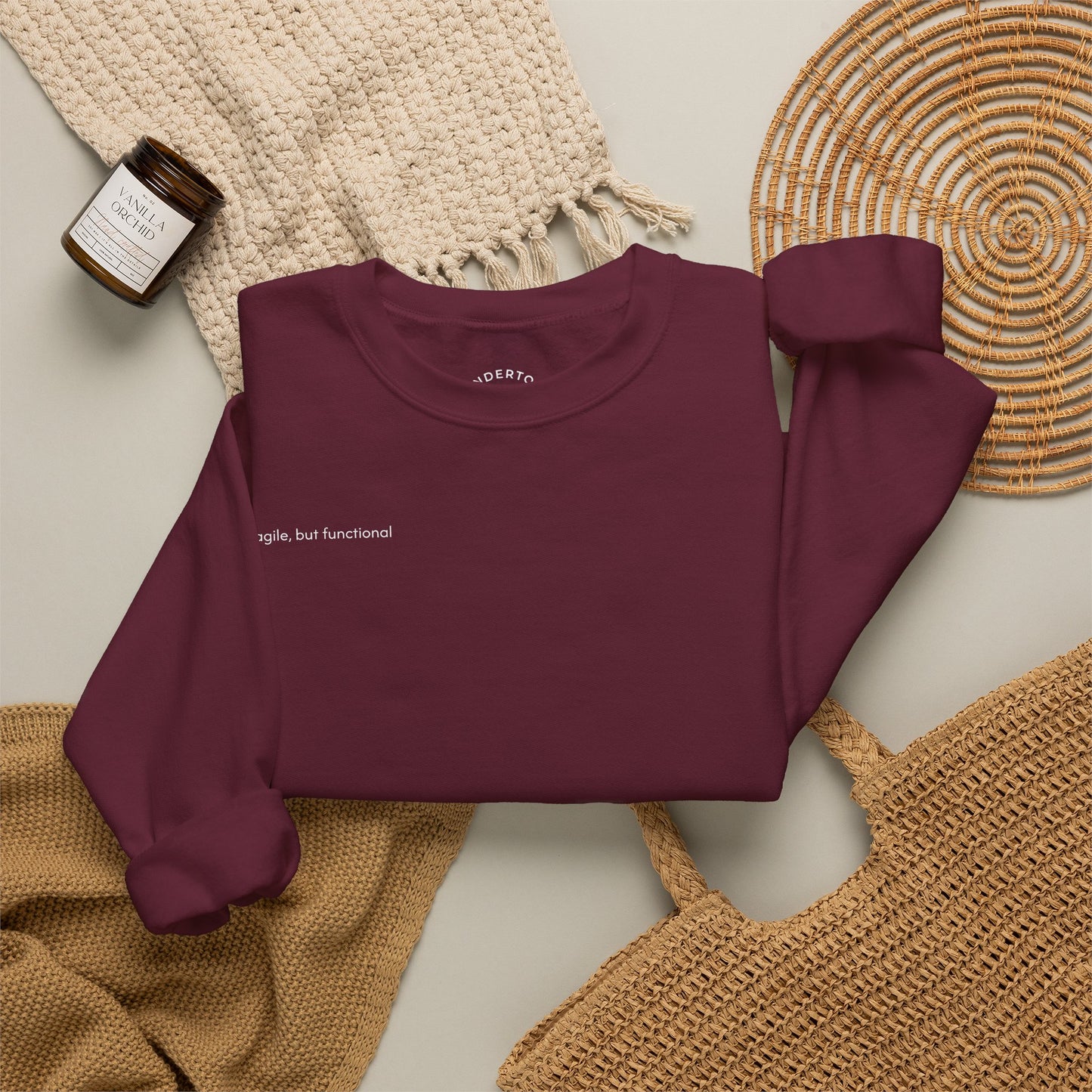fragile, but functional - crewneck sweater with hermit crab