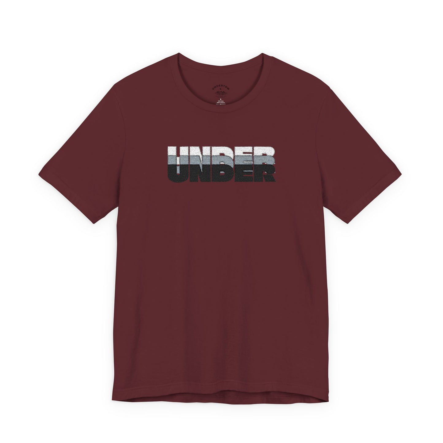 'UNDER' embroidered slogan tee - unisex vintage-style soft tshirt