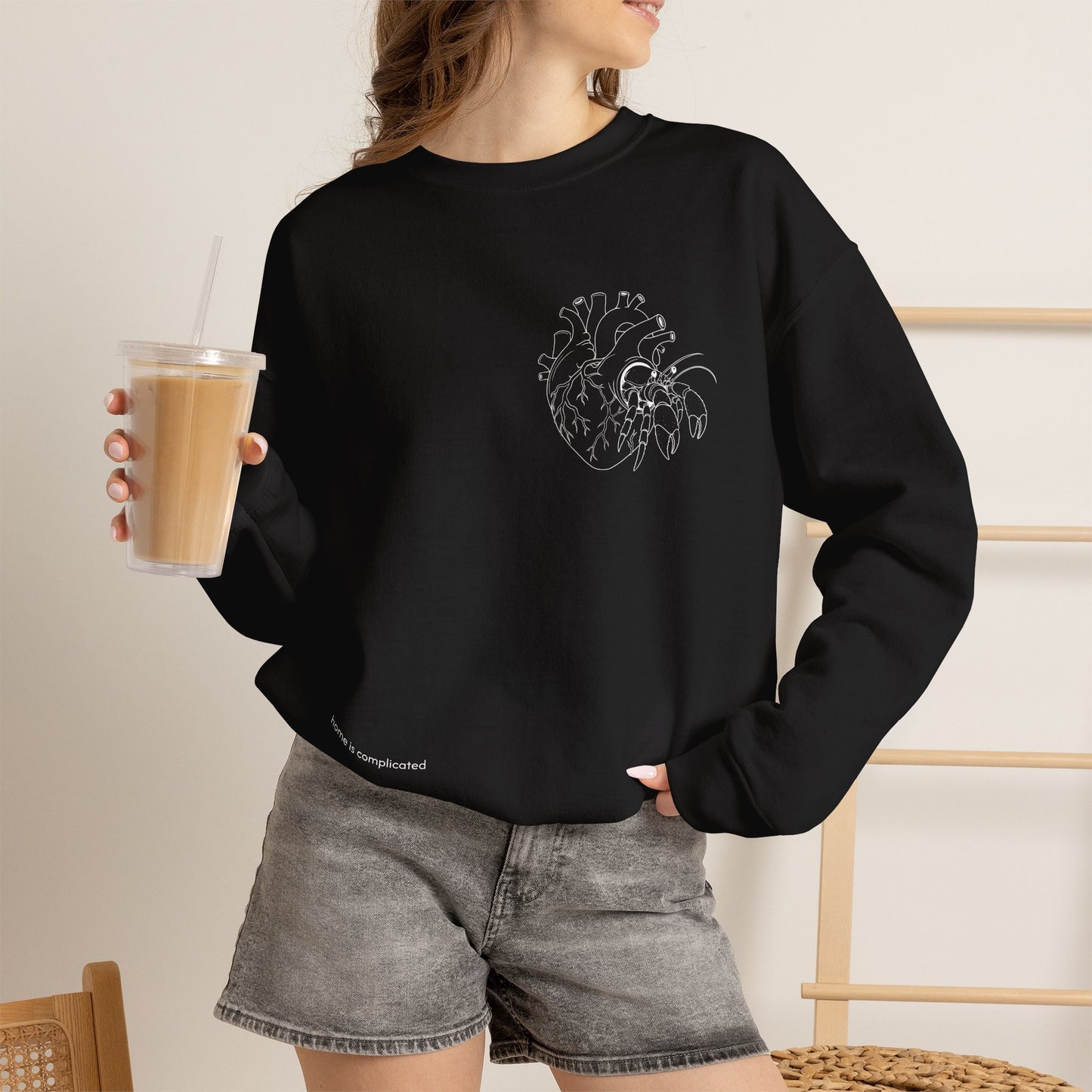 home is complicated - unisex crewneck sweater