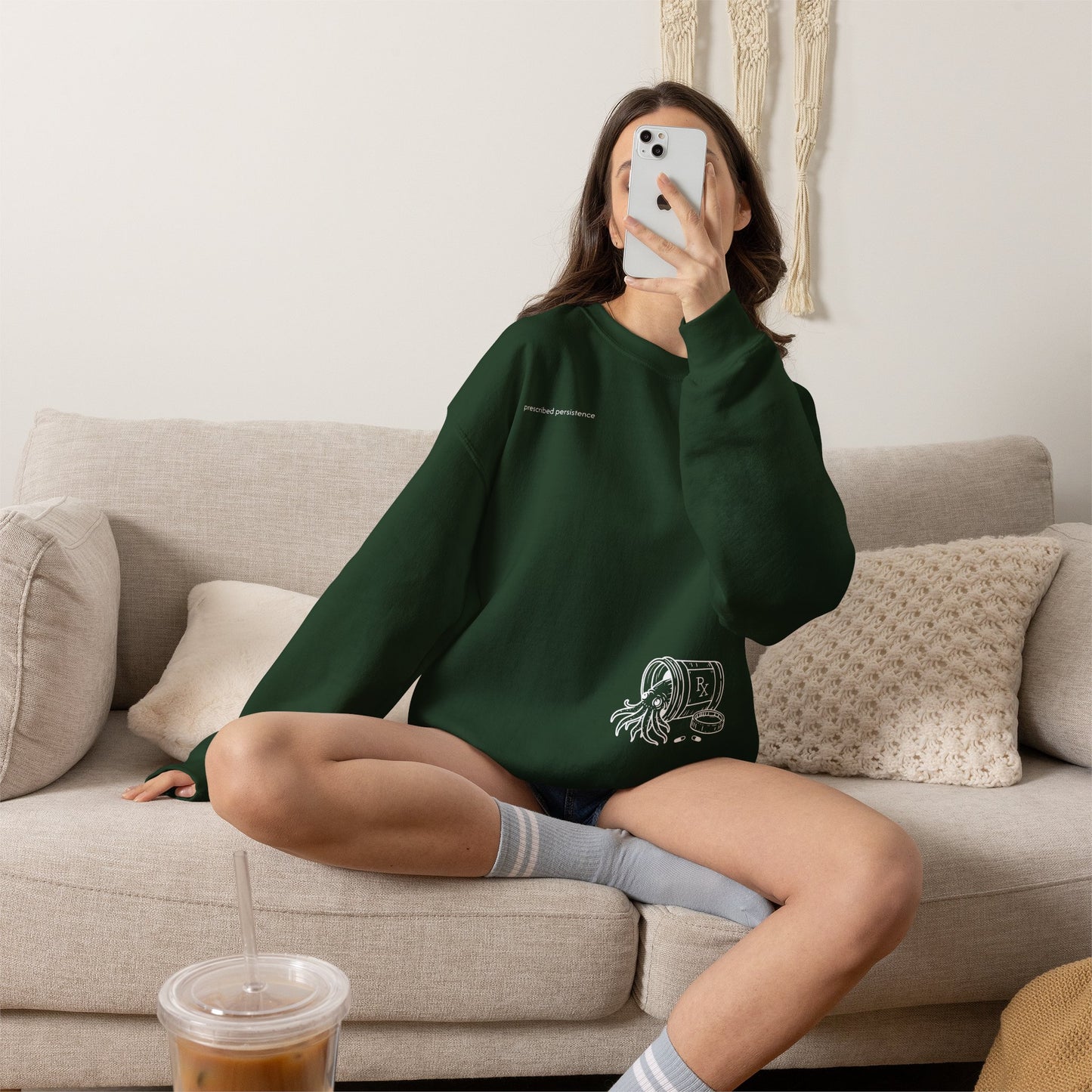prescribed persistence - unisex mid-weight crewneck sweater