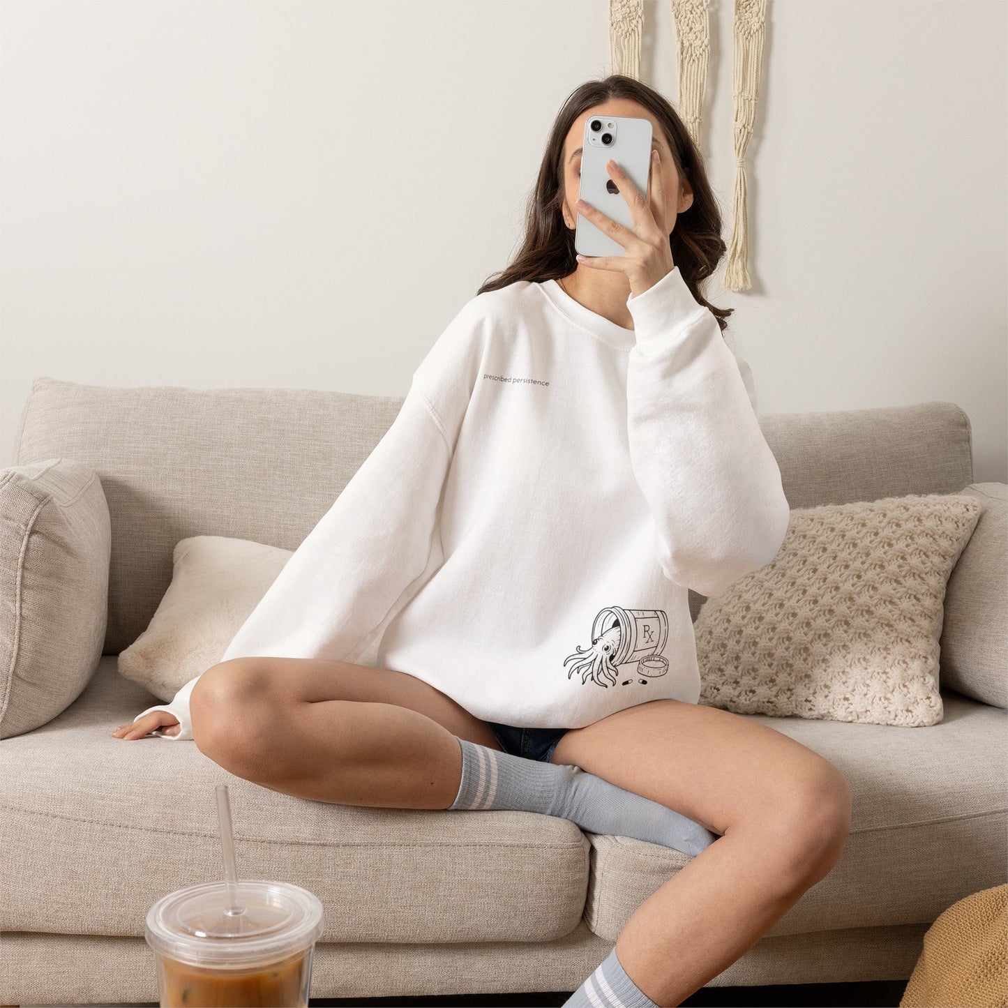 prescribed persistence - unisex mid-weight crewneck sweater