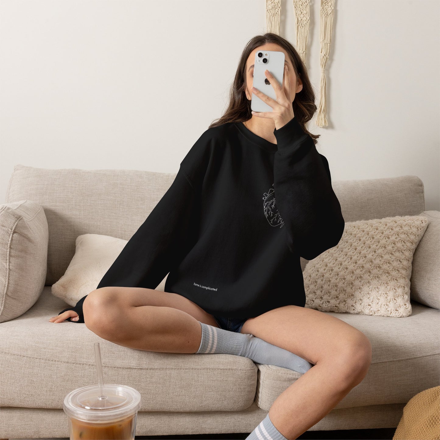 home is complicated - unisex crewneck sweater