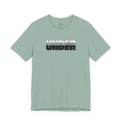 'UNDER' embroidered slogan tee - unisex vintage-style soft tshirt
