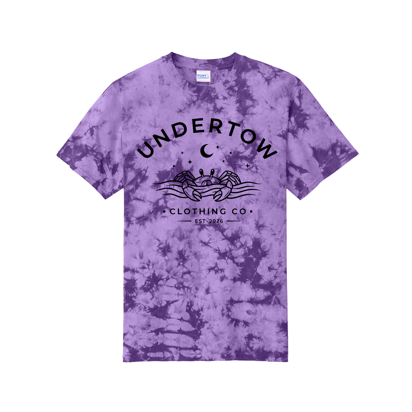Undertow Clothing Co. premium tie-dye logo tee - unisex logo tie dye tshirt