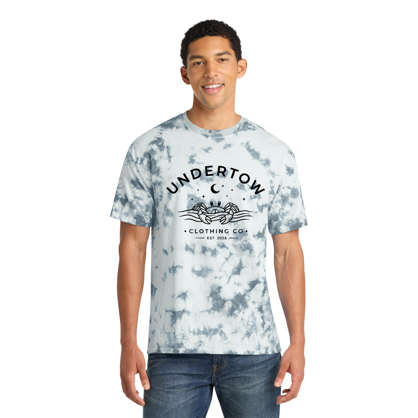 Undertow Clothing Co. premium tie-dye logo tee - unisex logo tie dye tshirt