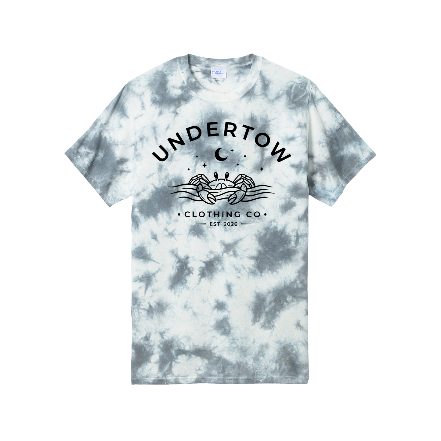 Undertow Clothing Co. premium tie-dye logo tee - unisex logo tie dye tshirt