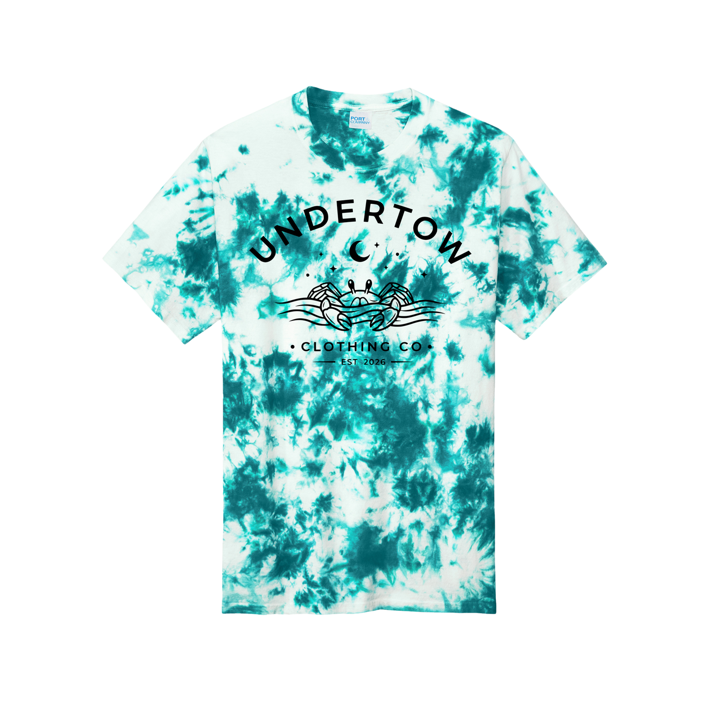 Undertow Clothing Co. premium tie-dye logo tee - unisex logo tie dye tshirt