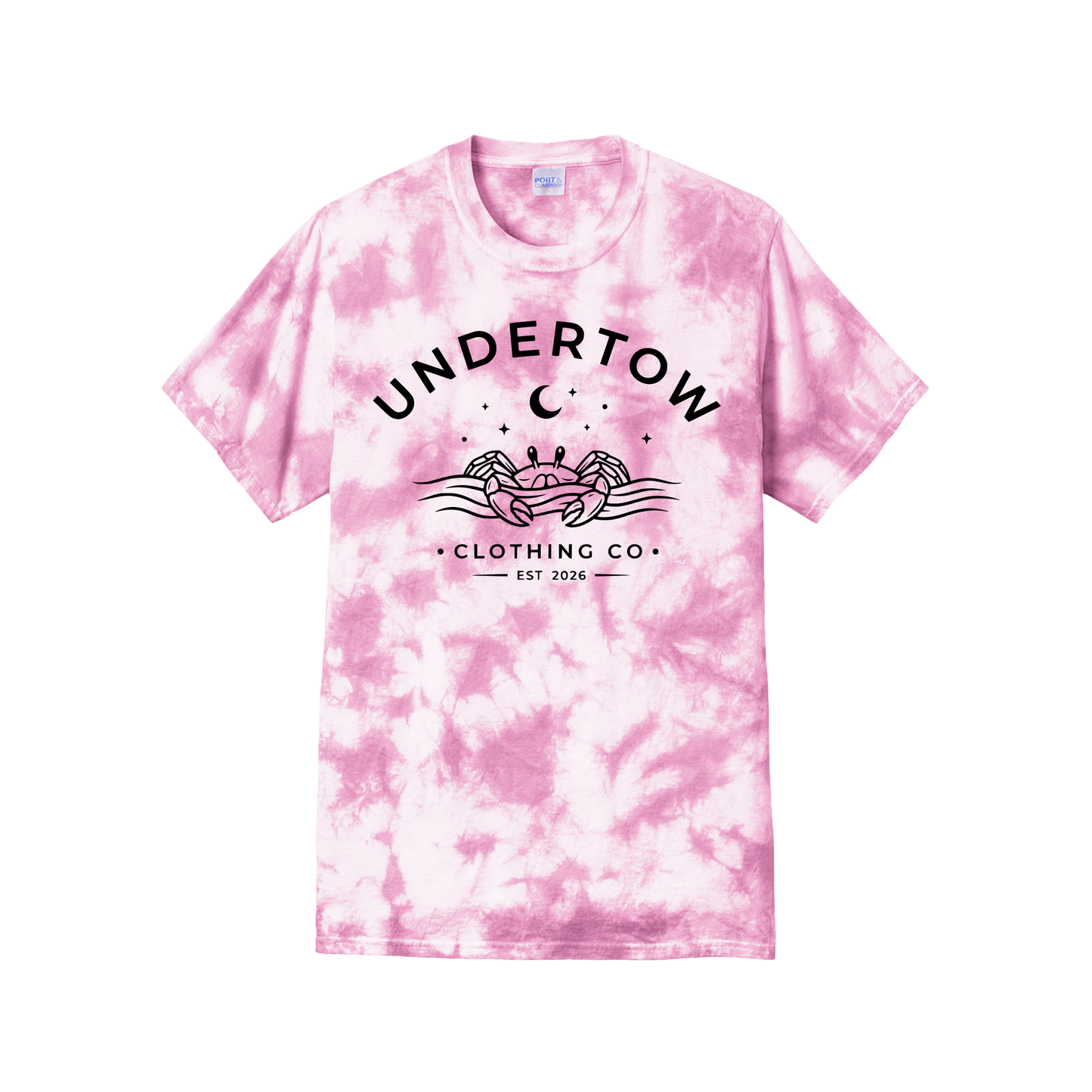 Undertow Clothing Co. premium tie-dye logo tee - unisex logo tie dye tshirt